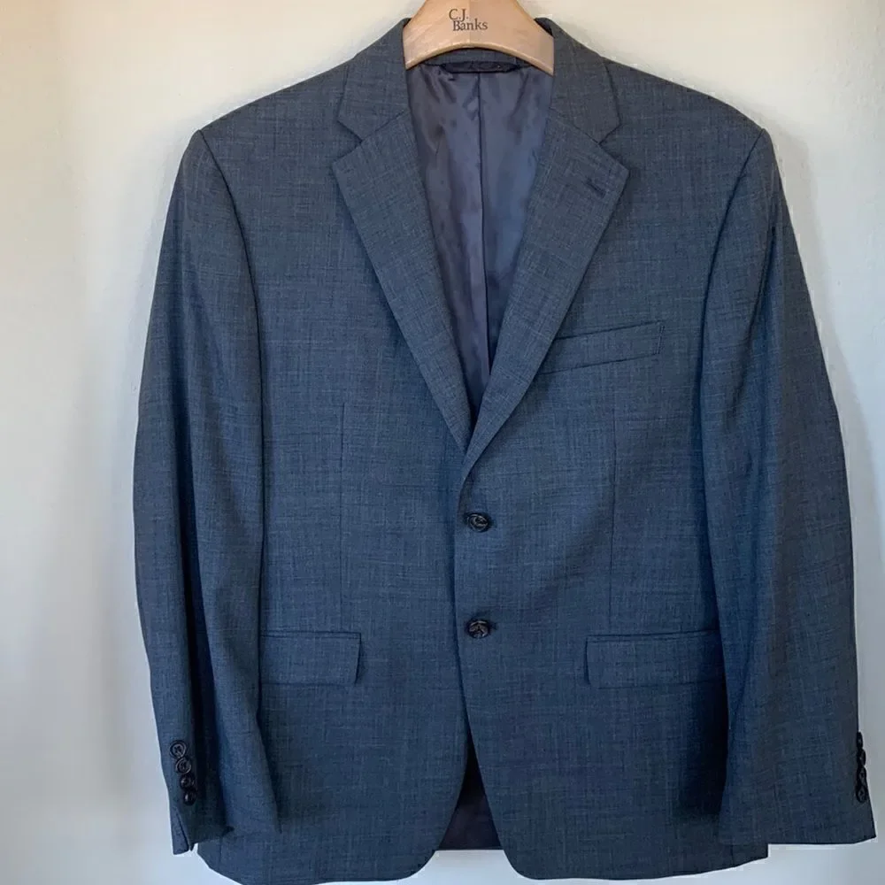 Lauren Ralph Lauren Mens 100% Wool Lanie Gray Blazer Jacket Sport Suit Coat 42 S